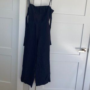 Reformation Linen Square Neck Jumpsuit with Tie Back